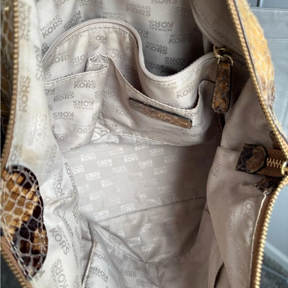 Michael Kors Snakeskin embossed leather‎ tote/shoulder bag